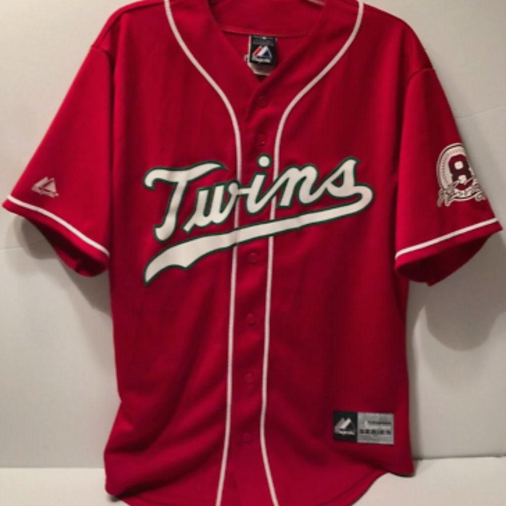 NICK PUNTO #8 Minnesota Twins MLB AL Signature Series Vintage Green Red Jersey